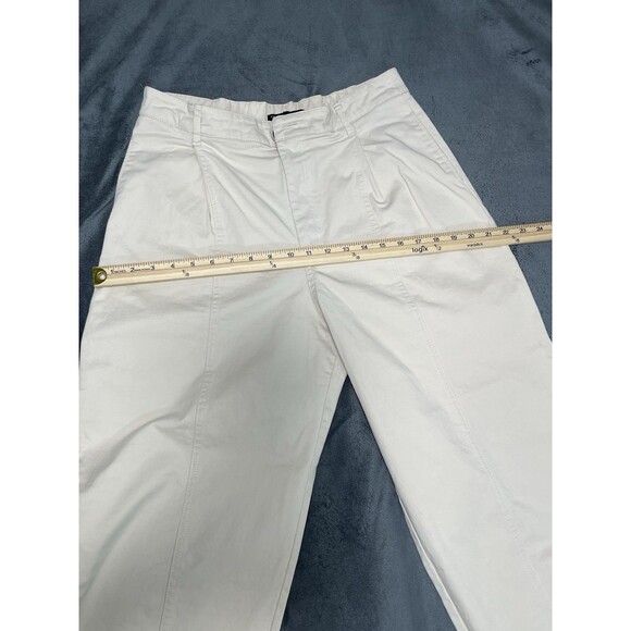 ZARA Women Asymmetric Belt Zipper Hi-Rise Balloon Pants SZ L Beige - Picture 10 of 12